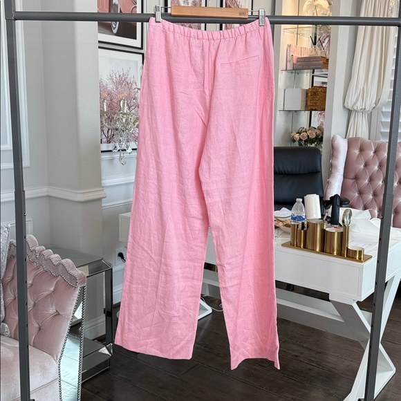 NWT Mango Soft Pink Linen Trousers SIZE M - Picture 5 of 11